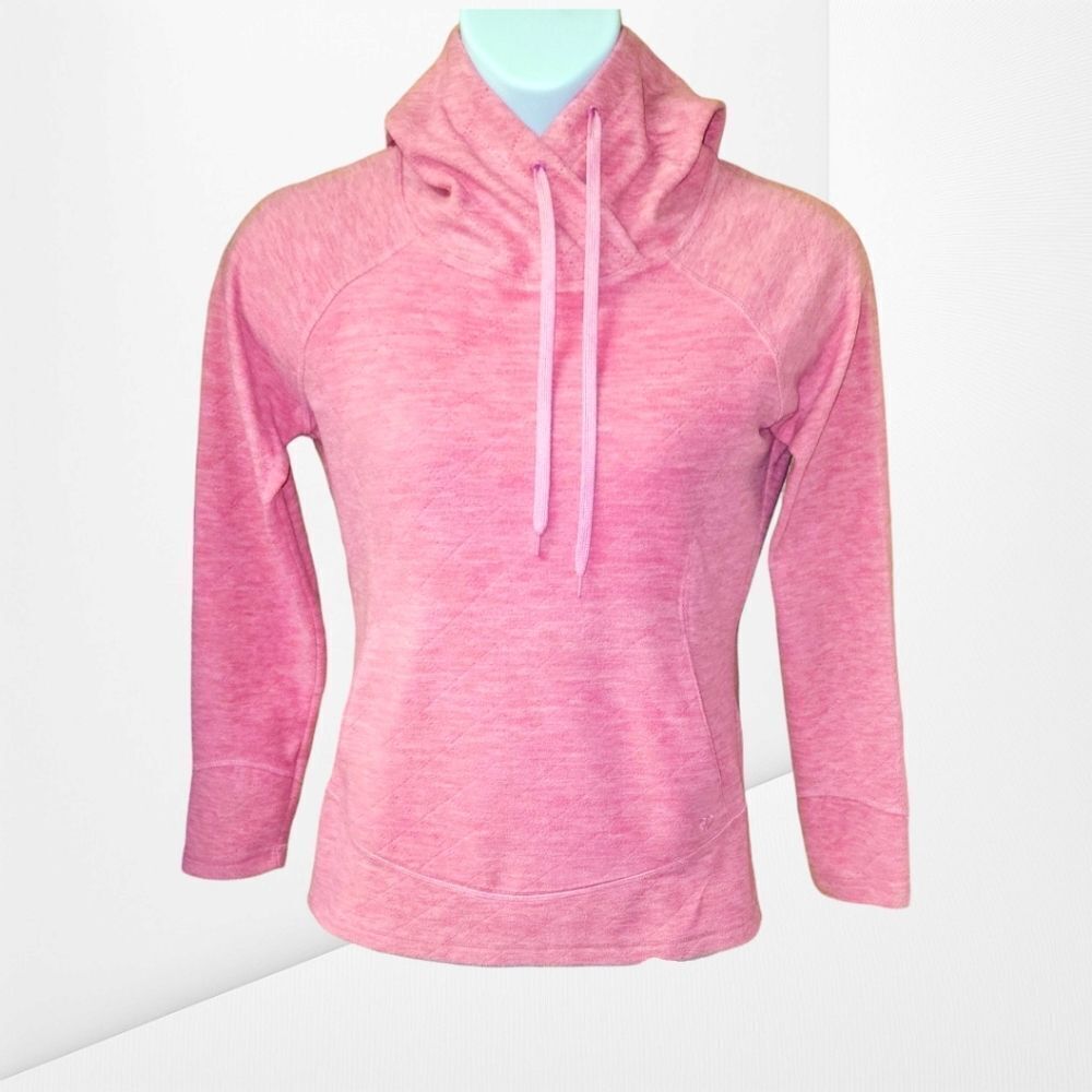 STRAIGHT DOWN Women's Pretty Pink Hooded Pullover Sweatshirt SIZE M